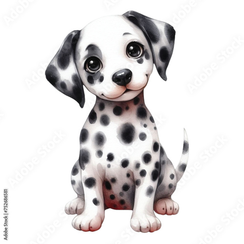 dalmatian dog cute  clipart watercolor 