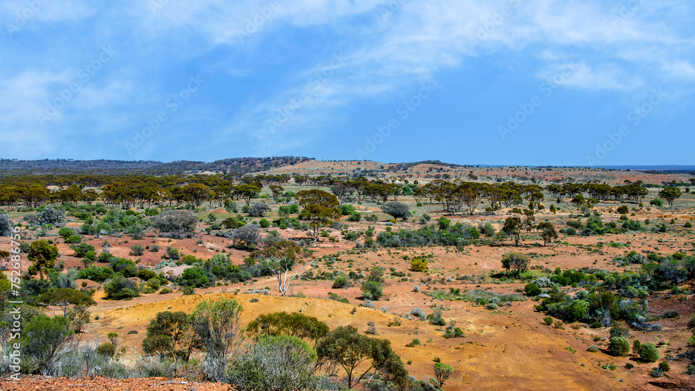 Kalgoorlie red desert in the Goldfields region of Western Australia	