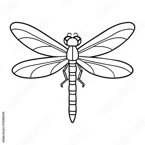 Dragonfly illustration coloring page for kids