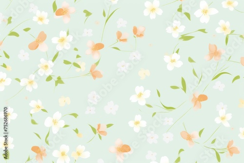 Create a serene atmosphere with a spring-inspired background adorned with a gentle and soothing flower pattern, Generative AI