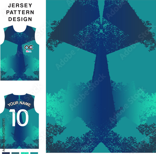 Abstract tree art concept vector jersey pattern template for printing or sublimation sports uniforms football volleyball basketball e-sports cycling and fishing Free Vector.