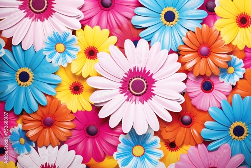 Radiate positivity with a vibrant and lively spring flower pattern background  filled with the energy and colors of the season  Generative AI