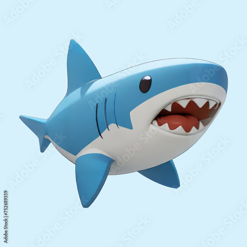 Shark icon cartoon illustration