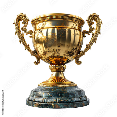 Luxurious Gold Champion Trophy Cup Isolated on a Transparent Background