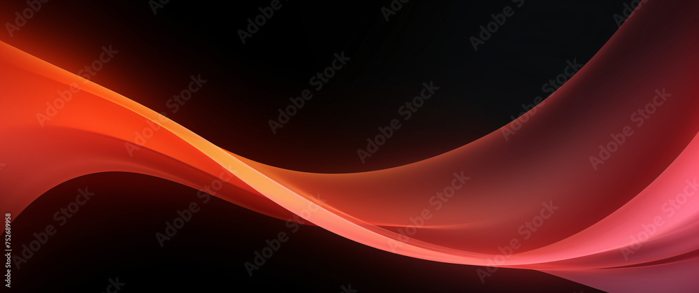 Abstract background with red wavy lines on black. Space for text or image Abstract background with red wavy lines on black. Space for text or image