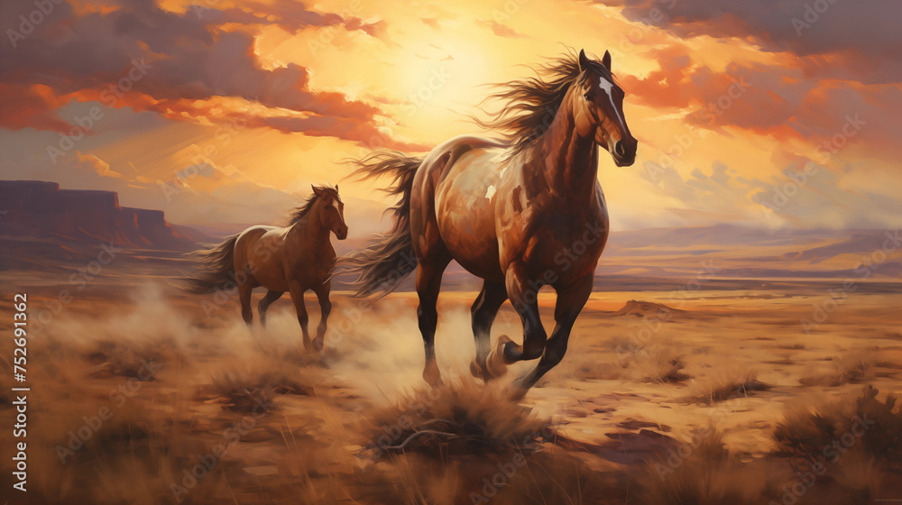 Wild Horse on Open Plains: Sporting a Free-Spirited Presence Wild Horse on Open Plains: Sporting a Free-Spirited Presence