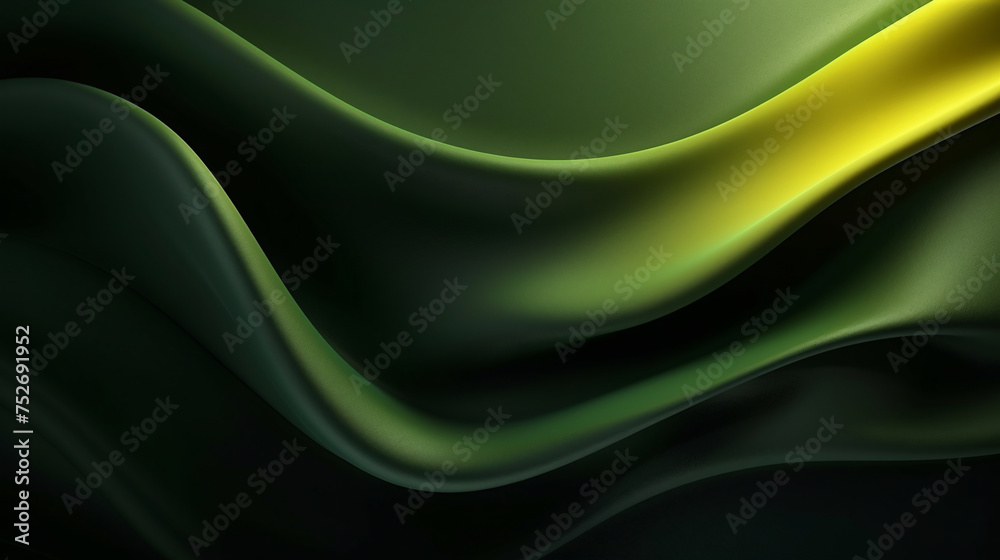 Abstract green and yellow wavy background. Green, yellow or orange colors, Space for text or image - obrazy, fototapety, plakaty 