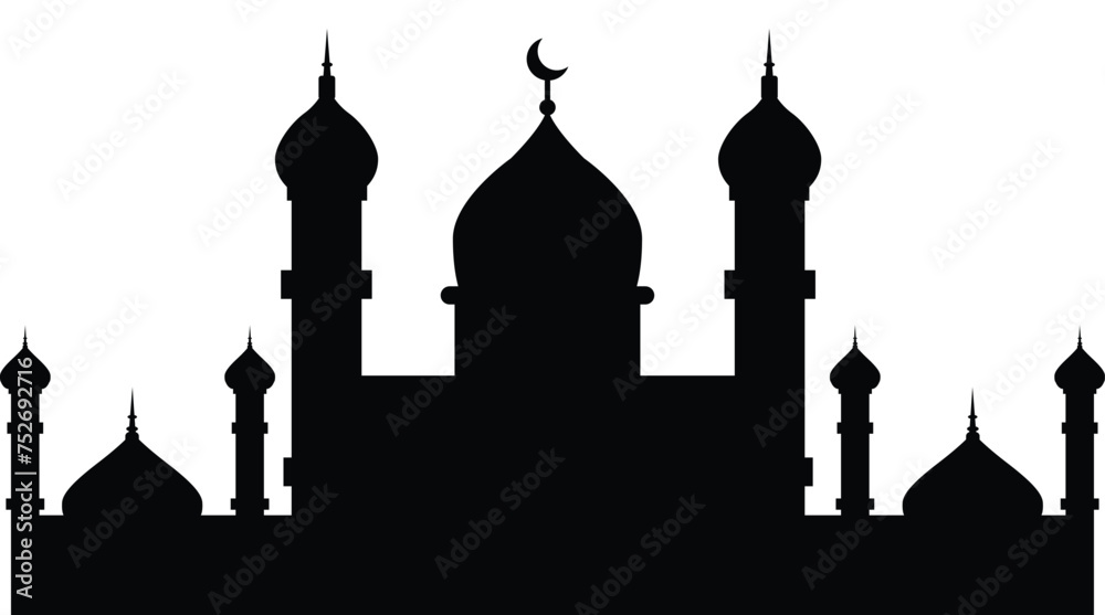 silhouette of mosque vector illustration