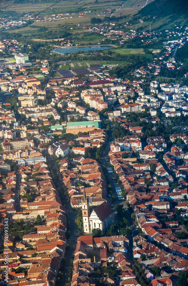 ROMANIA Bistrita ,Panoramic view from the plane,MUSEUM,august 2020