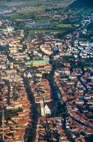ROMANIA Bistrita ,Panoramic view from the plane,MUSEUM,august 2020