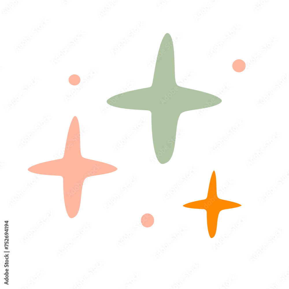 Obraz premium Star cute doodle pastel illustration