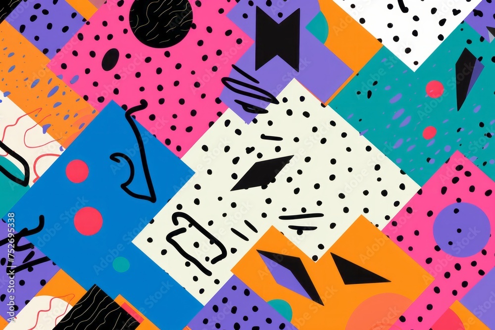 Step into a time capsule with a 90s collection of seamless patterns background, celebrating the era's unique blend of boldness and quirkiness, Generative AI Step into a time capsule with a 90s collection of seamless patterns background, celebrating the era's unique blend of boldness and quirkiness, Generative AI