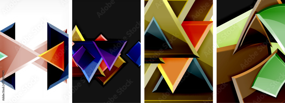 Triangle composition poster background set for wallpaper, business card, cover, poster, banner, brochure, header, website Triangle composition poster background set for wallpaper, business card, cover, poster, banner, brochure, header, website