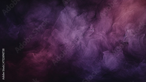Dense purple and pink smoke on a black isolated background. Background from the smoke of vape. Violet, purple and pink colors, Space for text or image