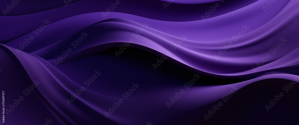 Abstract violet background with smooth lines and waves. Violet, purple and pink colors, Space for text or image - obrazy, fototapety, plakaty 