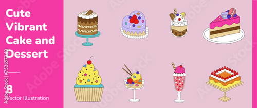 Cute Vibrant Cake and Dessert