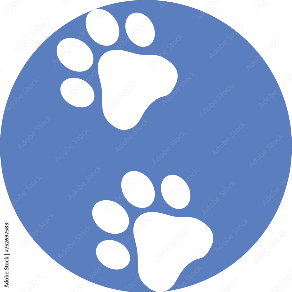 Footprint dog vector illustration isolated on white background. classic modern diseign, bright colors Footprint dog vector illustration isolated on white background. classic modern diseign, bright colors