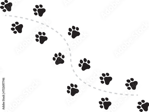 Footprint dog vector illustration isolated on white background. classic modern diseign, bright colors