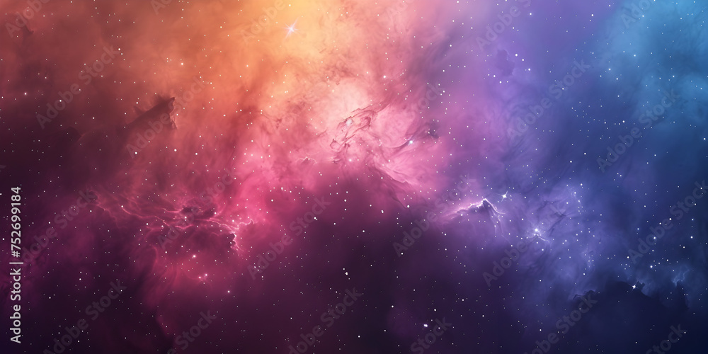 Fantastic  Dazzling astronomical backdrop Nebula Galaxy Background With Purple Blue Outer Space Cosmos Clouds And Beautiful Universe Night. 