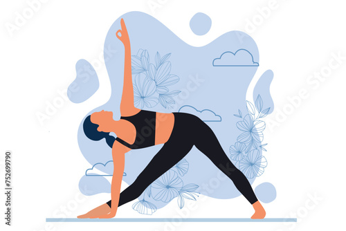 Yoga Activity Flat Design Illustration