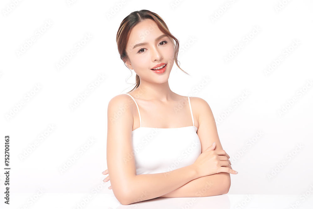 Beautiful young asian woman with clean fresh skin on white background, Face care, Facial treatment, Cosmetology, beauty and spa, Asian women portrait. Beautiful young asian woman with clean fresh skin on white background, Face care, Facial treatment, Cosmetology, beauty and spa, Asian women portrait.
