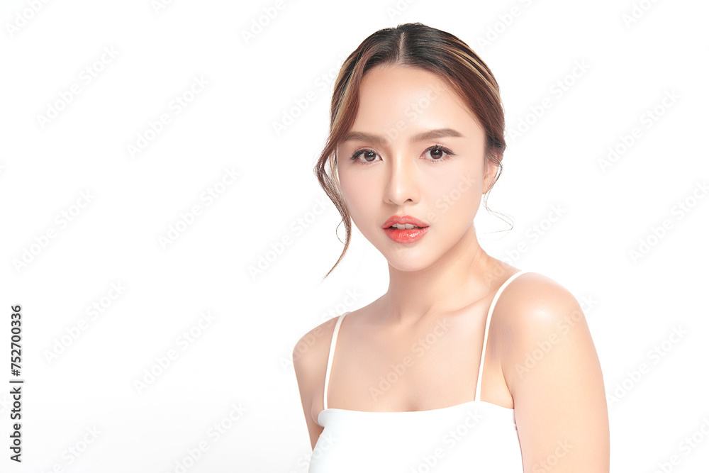 Beautiful young asian woman with clean fresh skin on white background, Face care, Facial treatment, Cosmetology, beauty and spa, Asian women portrait. Beautiful young asian woman with clean fresh skin on white background, Face care, Facial treatment, Cosmetology, beauty and spa, Asian women portrait.