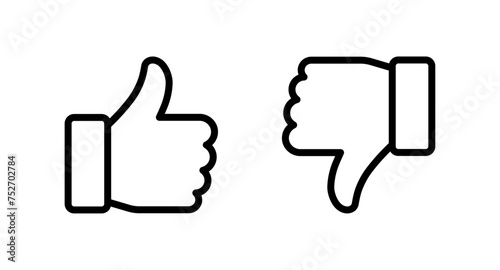 Thumb up and thumb down icons