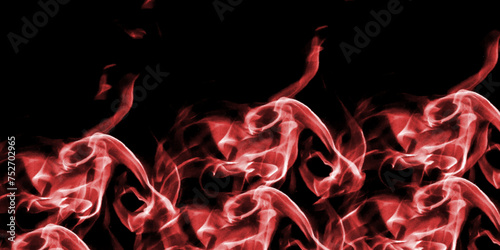 Modern Red smoke on black background. collection swirling movement of red smoke group. Abstract red smoke flames transparent texture. fire design and darkness concept. Pink fire flame for nature .