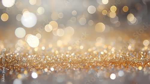 Sparkling texture with golden bokeh lights