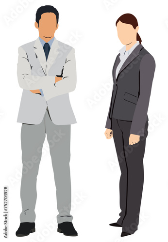 Pair of business people standing vector eps