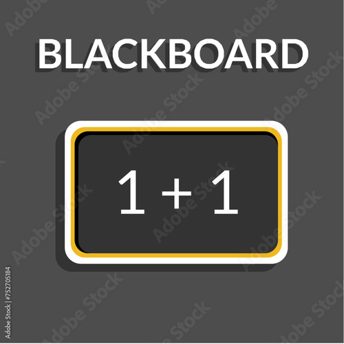 Black chalkboard stickers in vector style, suitable for children's theme designs