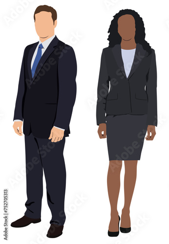 Pair of business people standing vector eps