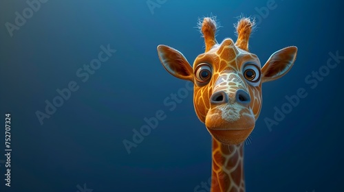 Cute Cartoon Giraffe Wallpaper with Big Eyes
