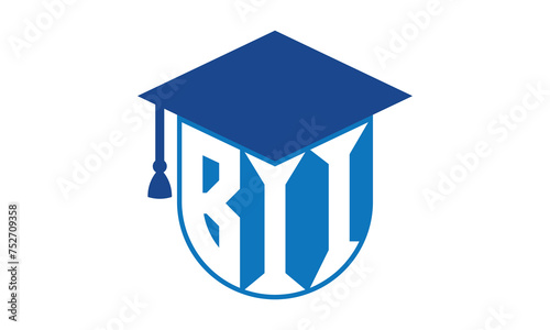 BII initial letter academic logo design vector template. school college logo, university logo, graduation cap logo, institute logo, educational logo, library logo, teaching logo, book shop, varsity
