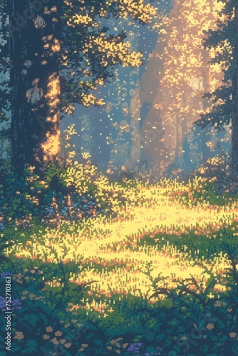 forest background in pixel art style.