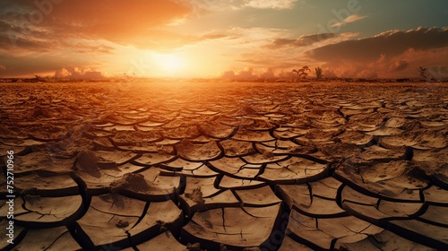 Climate crisis visualized Dry earth and cracked ground highlighting the urgent need for environmental action