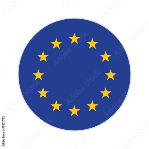European Union flag. European Union Round flag vector icon design. EU circle flag. 