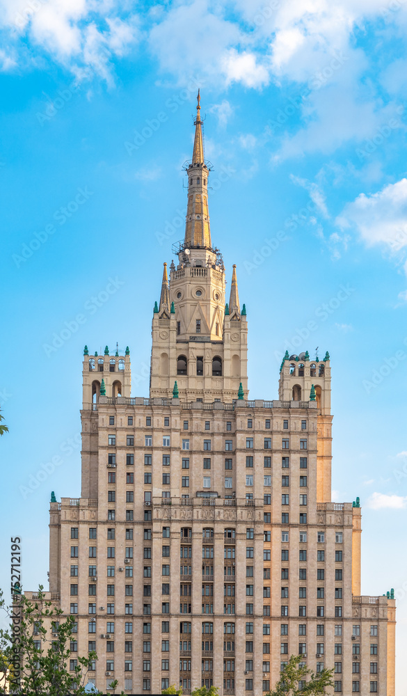 The view on the residential Stalinist high-rise building on Kudrinskaya Square. It is the one of seven Stalinist skyscrapers built in 1947-1954. The view on the residential Stalinist high-rise building on Kudrinskaya Square. It is the one of seven Stalinist skyscrapers built in 1947-1954.