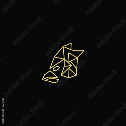 Geometric Line cockatoo head logo design