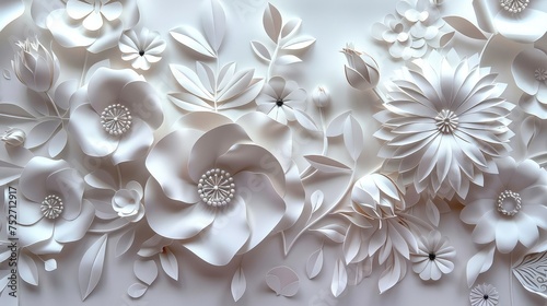 realistic paper cut art on white paper © jamrut