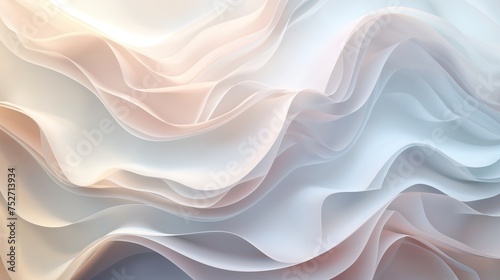 Subtle waves of pastel tones blending seamlessly, crafting an enchanting 3D abstract background with a touch of minimalist elegance.