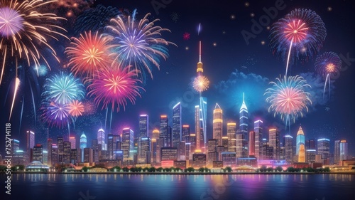 fireworks over the city © Amit