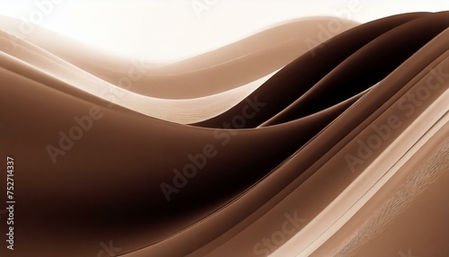 なめらかな波模様の背景イメージ　茶色