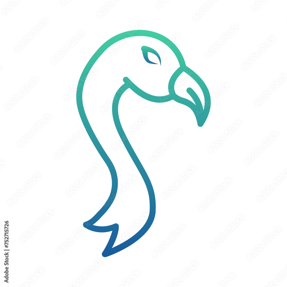 Flamingo Gradient Linear Style Flamingo Gradient Linear Style