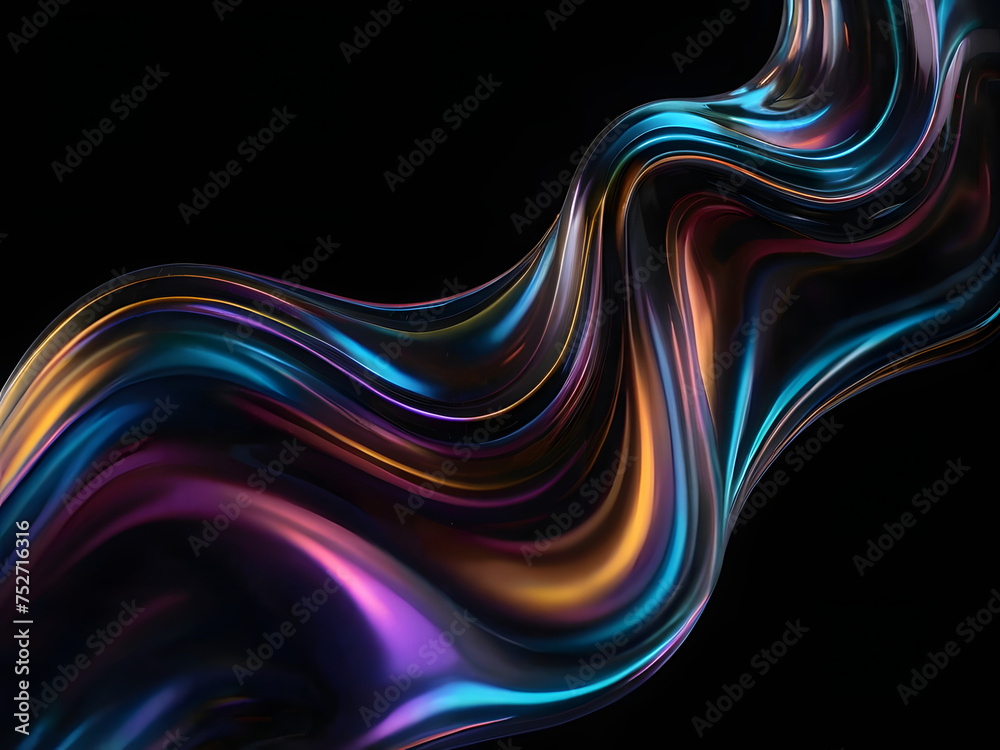 Obraz premium abstract colorful wave background light color curve digital illustration wallpaper design 