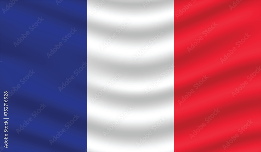 Flat Illustration of France flag. France national flag design. France Wave flag.
Flat Illustration of France flag. France national flag design. France Wave flag.