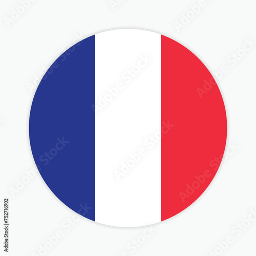 France national flag vector icon design. France circle flag. Round of France flag. 