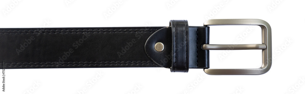 Fotografie black leather belt isolated