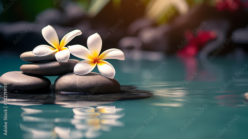 Spa and yoga stones and flowers Spa and yoga stones and flowers