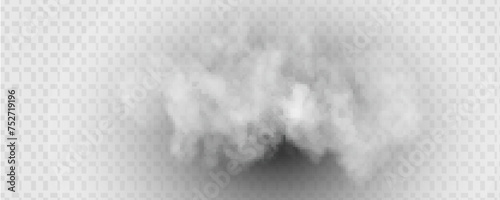 Transparent special effect stands out with fog or smoke. White cloud vector.